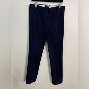 J crew Maddie Navy Pants. Cotton 2 way stretch Size 10 Tall fitted through hip